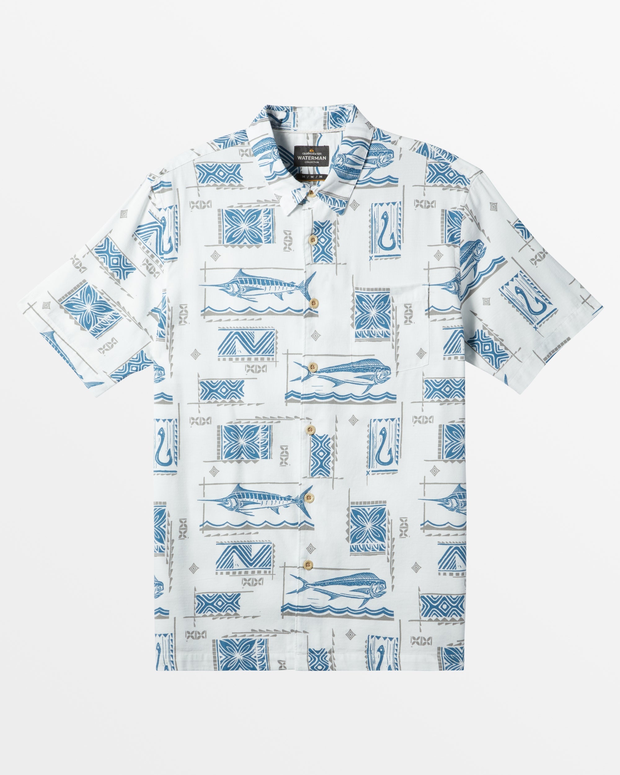 Waterman Big Blue Short Sleeve Shirt - White Big Blue Woven 