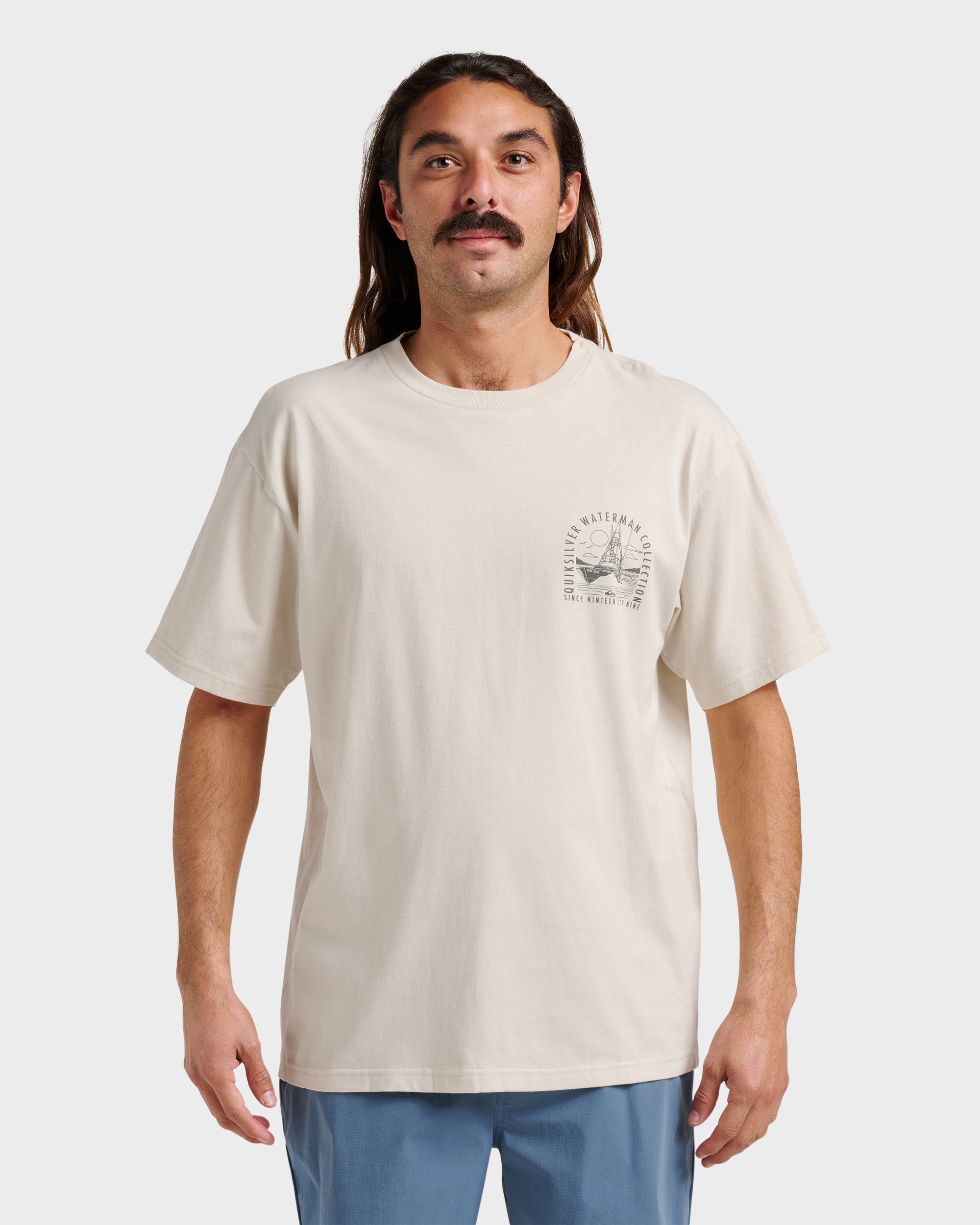 Waterman Out To Sea Classic T-shirt - Moonbeam | Quiksilver