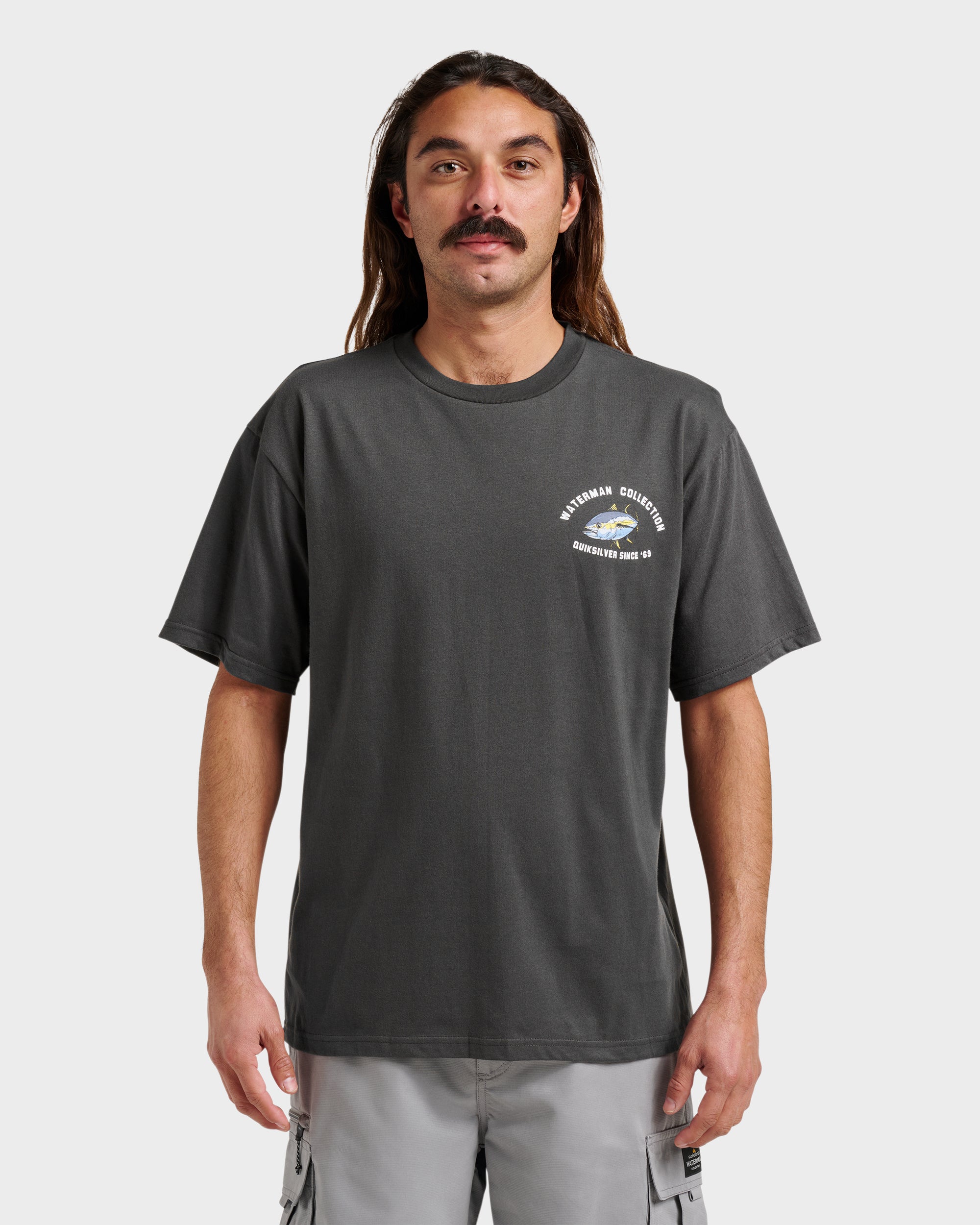 Waterman Double Ahi Classic T-shirt - Phantom | Quiksilver