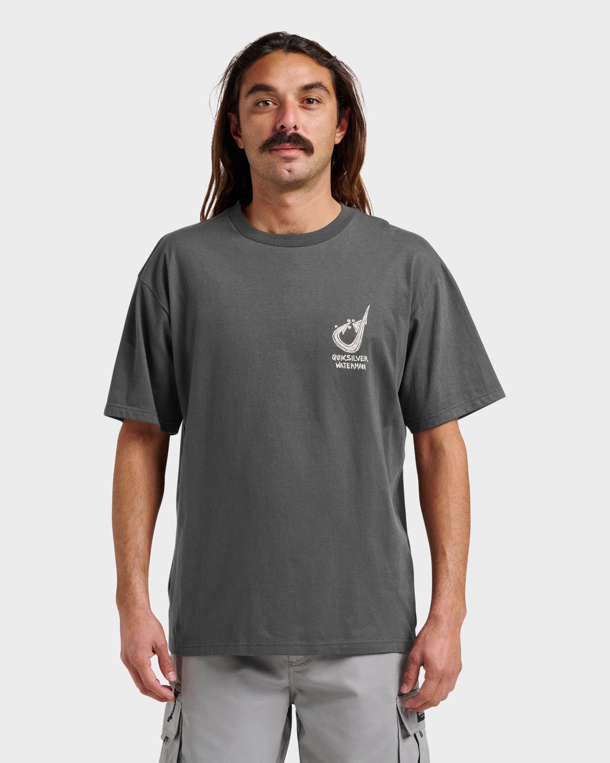 Waterman Hooked On Classic T-shirt - Phantom | Quiksilver