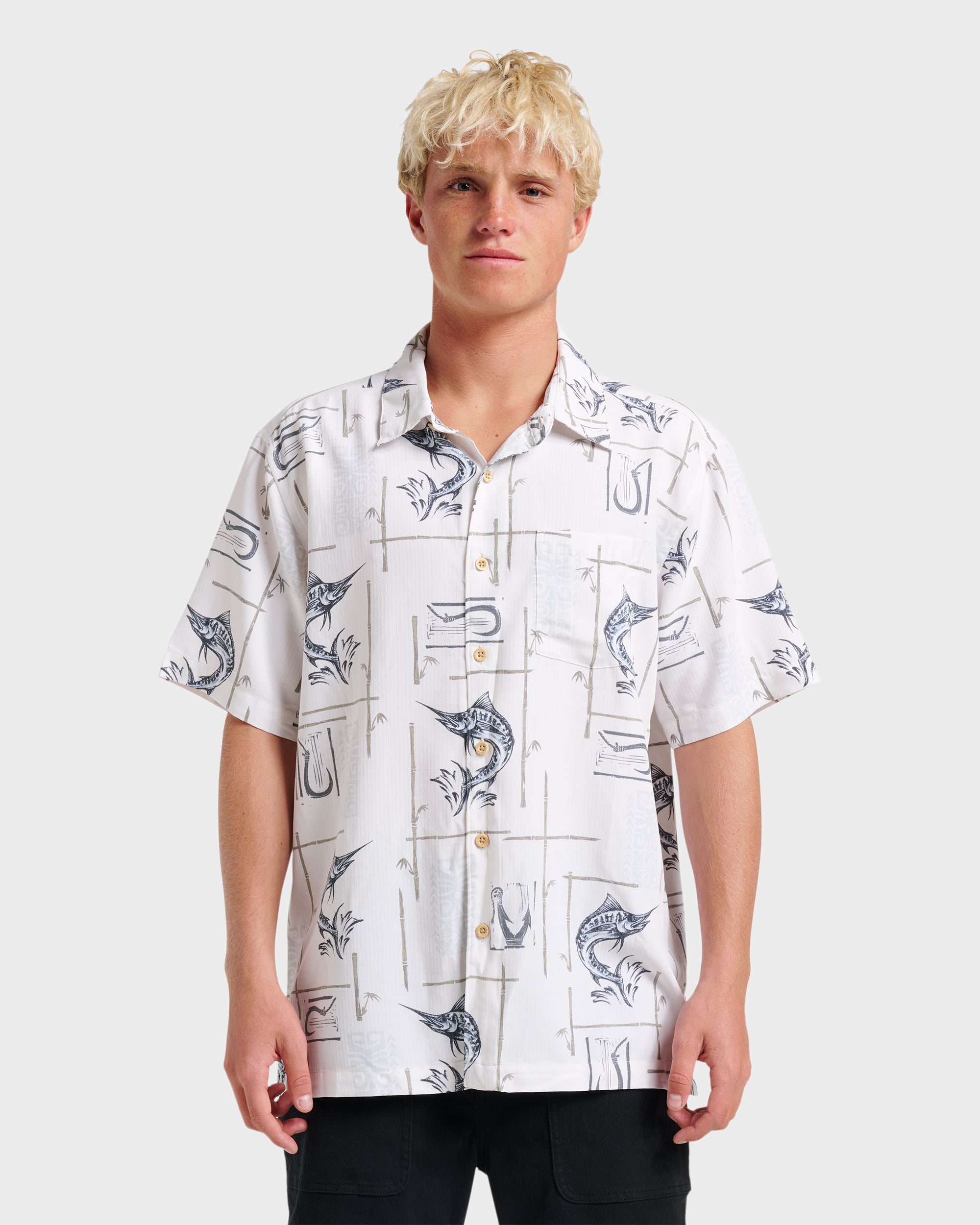 Waterman Big Day Short Sleeve Shirt - White | Quiksilver