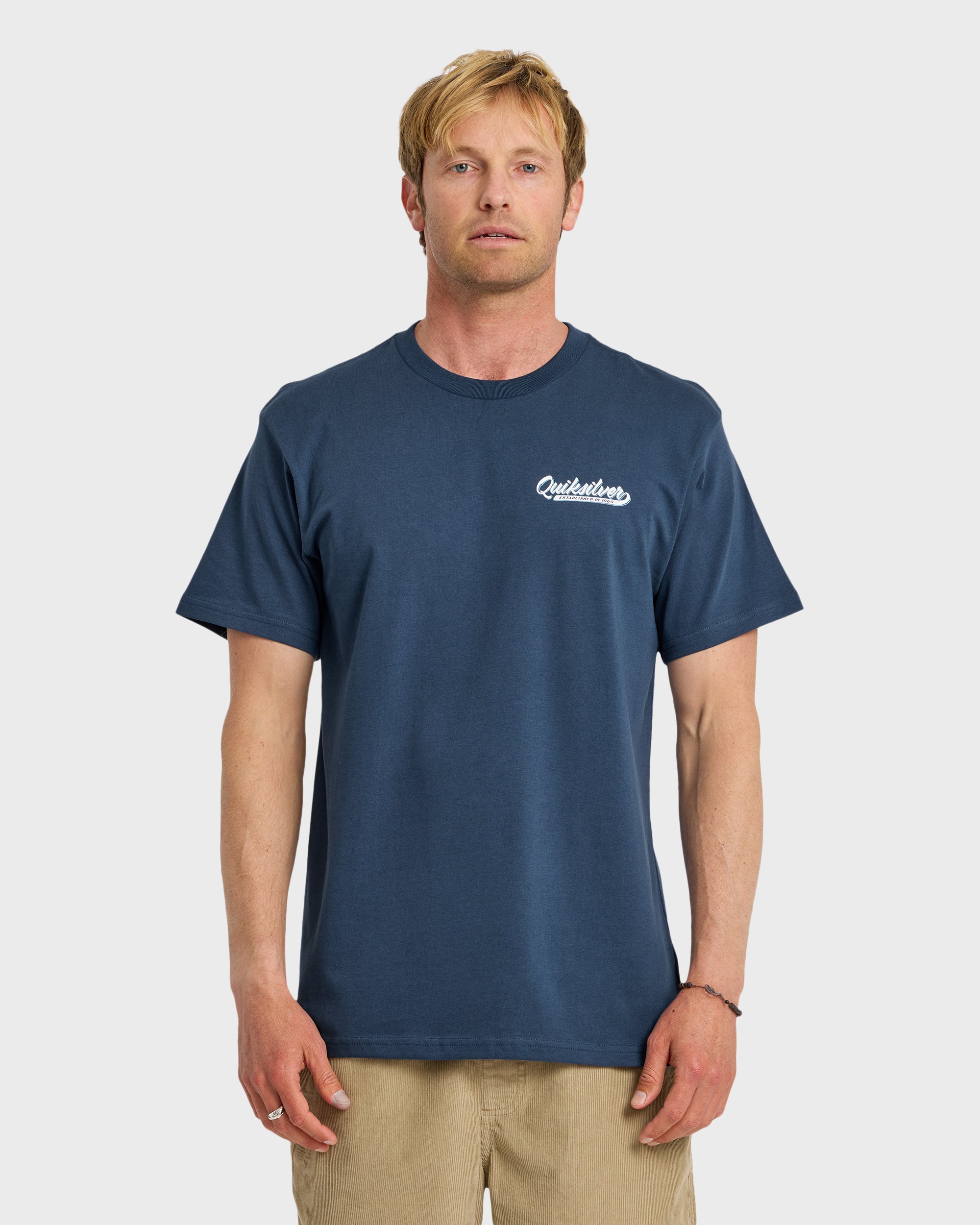 Thick To Thin Graphic Short Sleeve T-Shirt - Dark Denim | Quiksilver