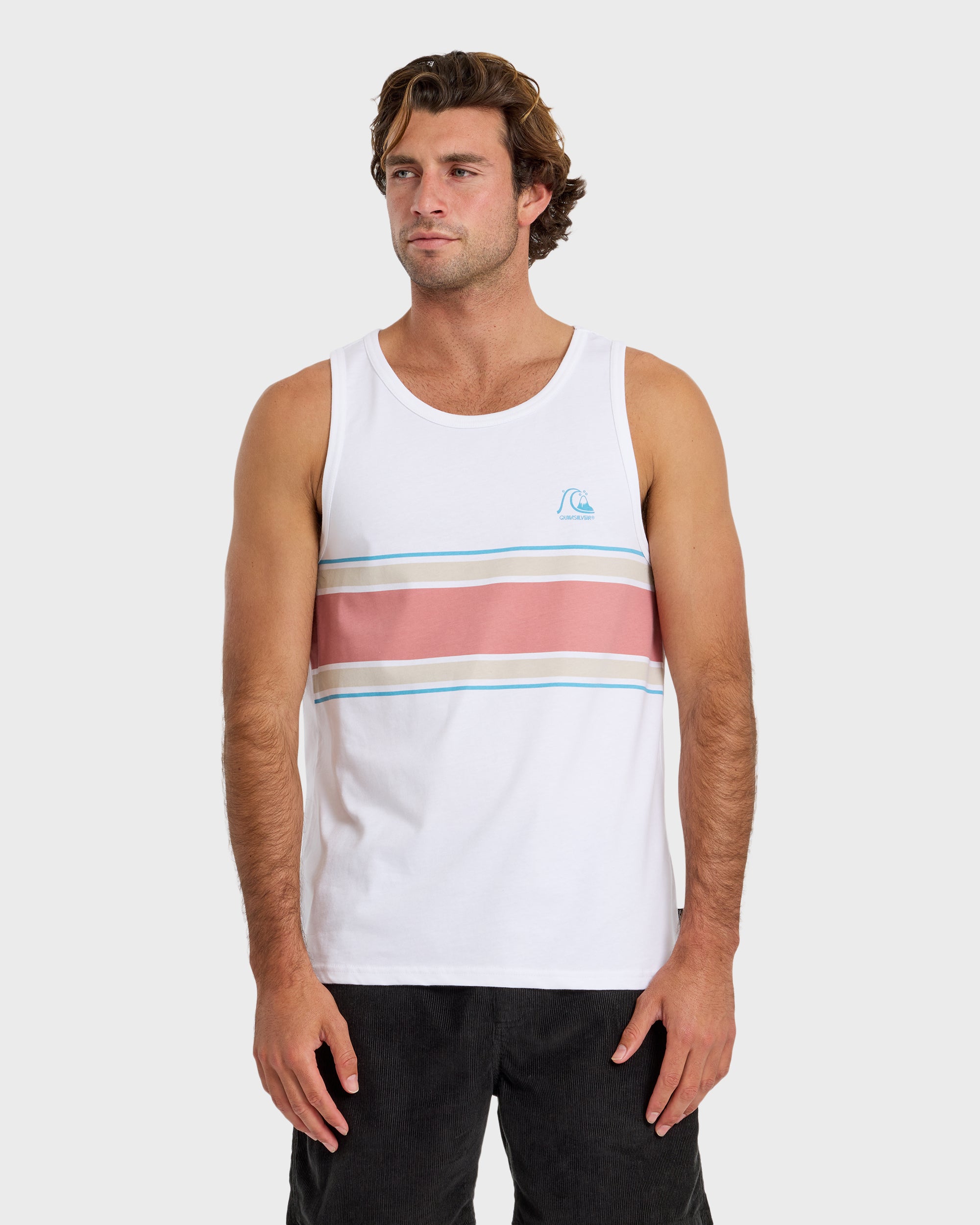 Floater Stripe Tank - White | Quiksilver
