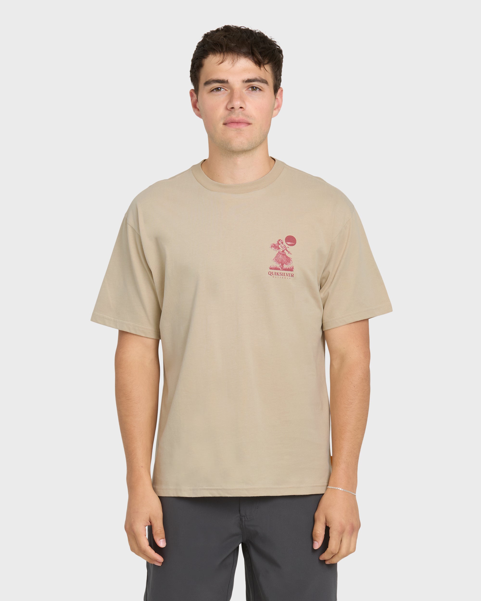 Waterman Lei'd Back Short Sleeve Cotton T-Shirt - Plaza Taupe