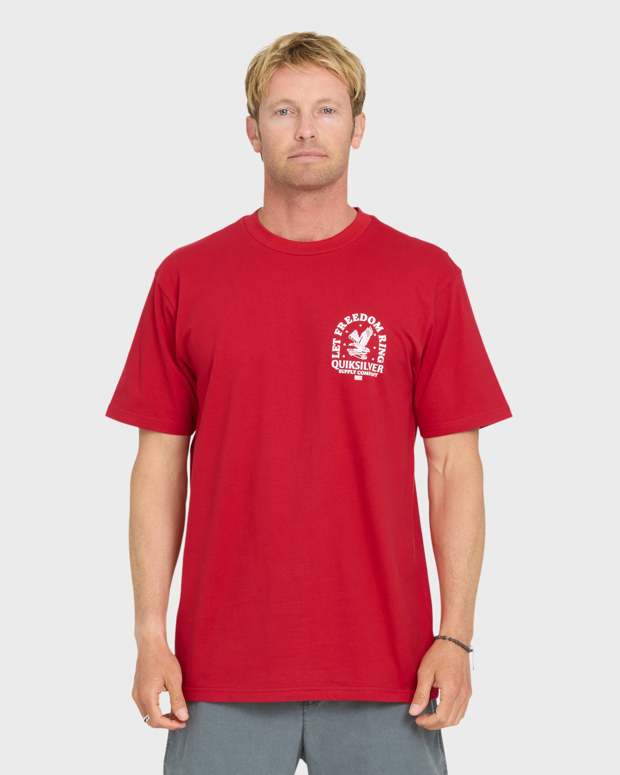 Freedom Ring Short Sleeve Cotton T-Shirt - Salsa | Quiksilver