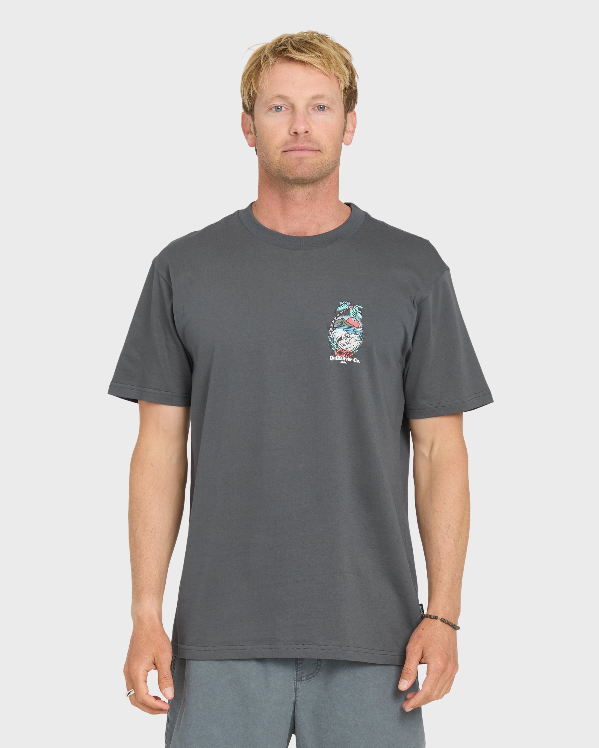 Staycation Short Sleeve Cotton T-Shirt - Iron Gate | Quiksilver