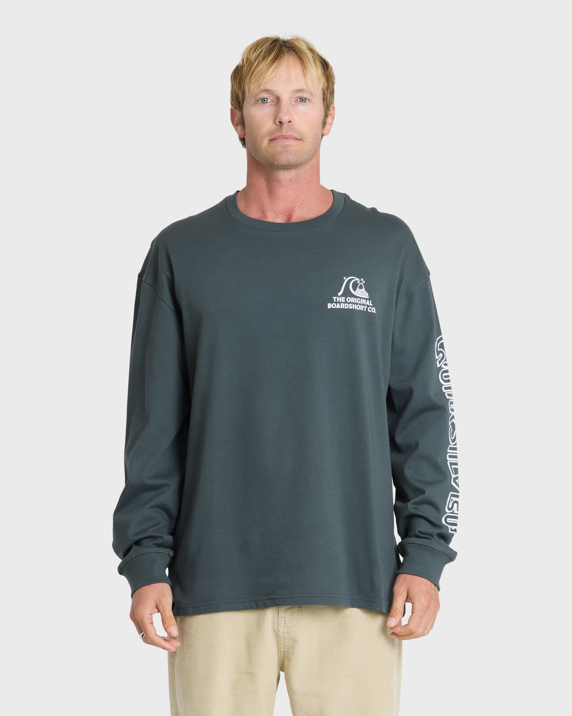 OG Boardshort Co Long Sleeve Knit T-Shirt - Dark Slate | Quiksilver