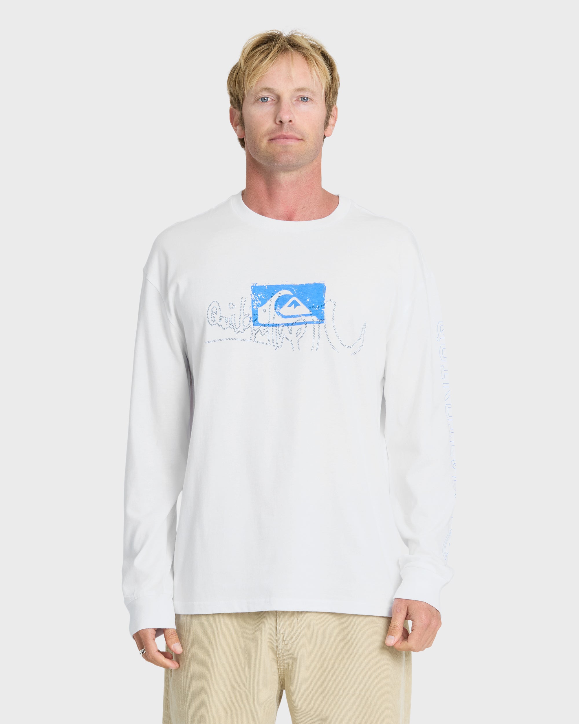 Young Guns Impaired Embellishment Long Sleeve Cotton T-Shirt