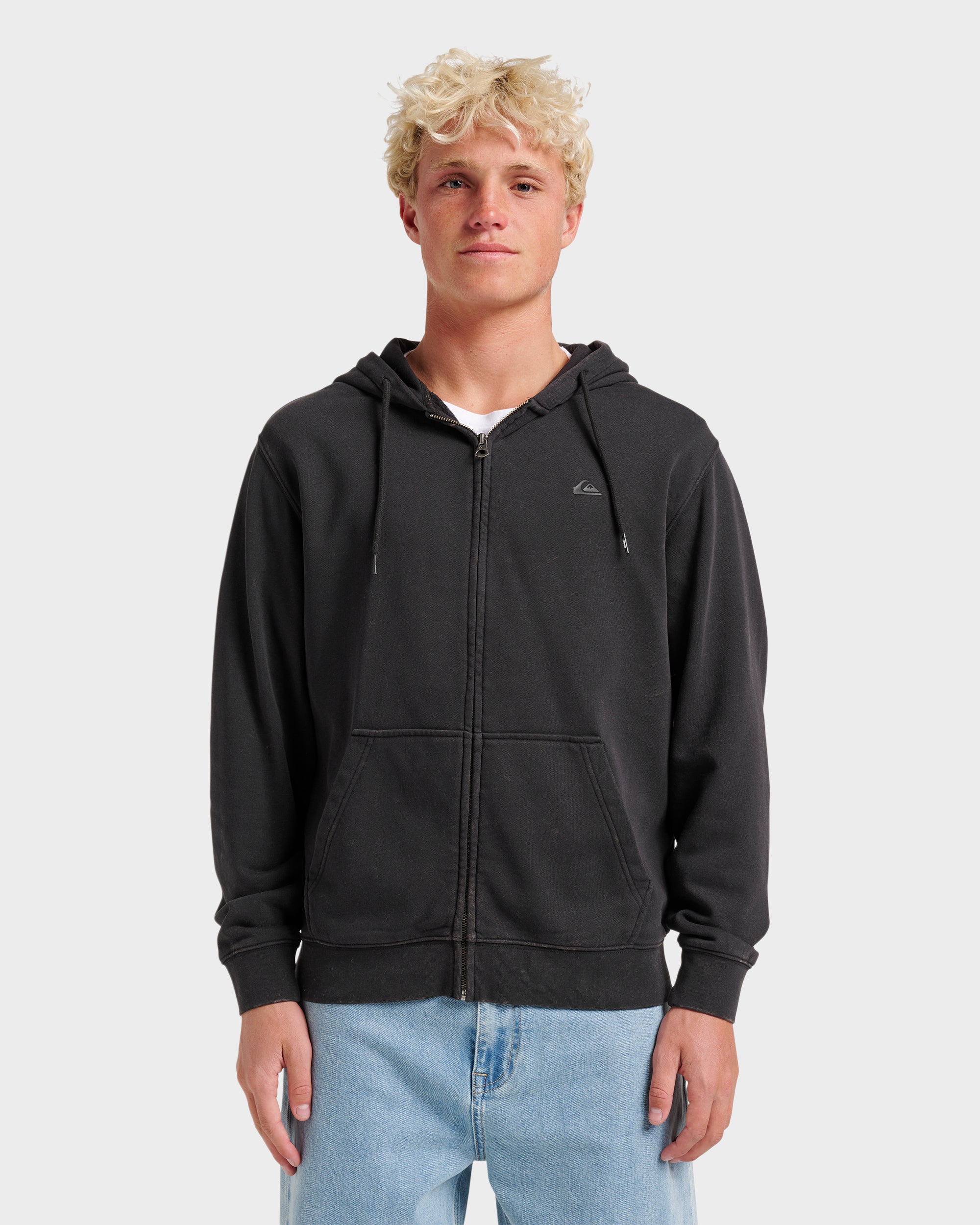 Saltwater Full Zip Hoodie - Black | Quiksilver