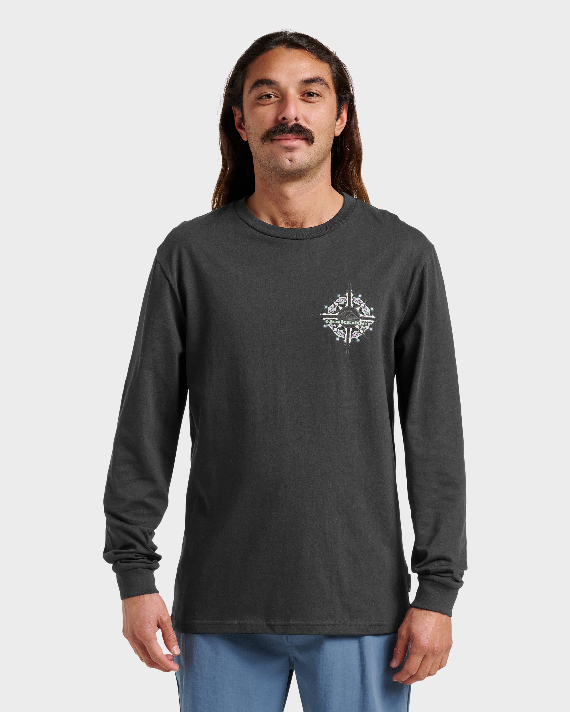 SURF N ROLL T-SHIRTS / BLK Mサイズ Qs Heat Long Sleeve T-shirt - Black | Quiksilver