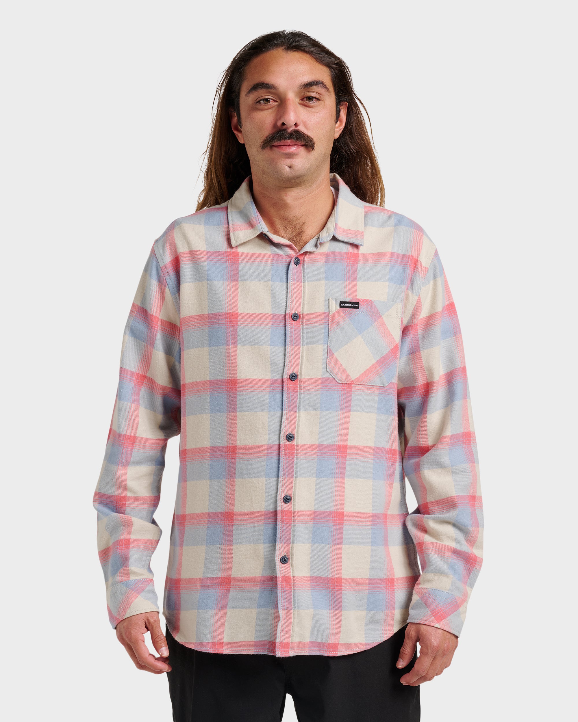 【クリーム（83）】BROOME FLANNEL LONG SLEEVE SHIRT Penmar Check Flannel Shirt - Moonstruck | Quiksilver