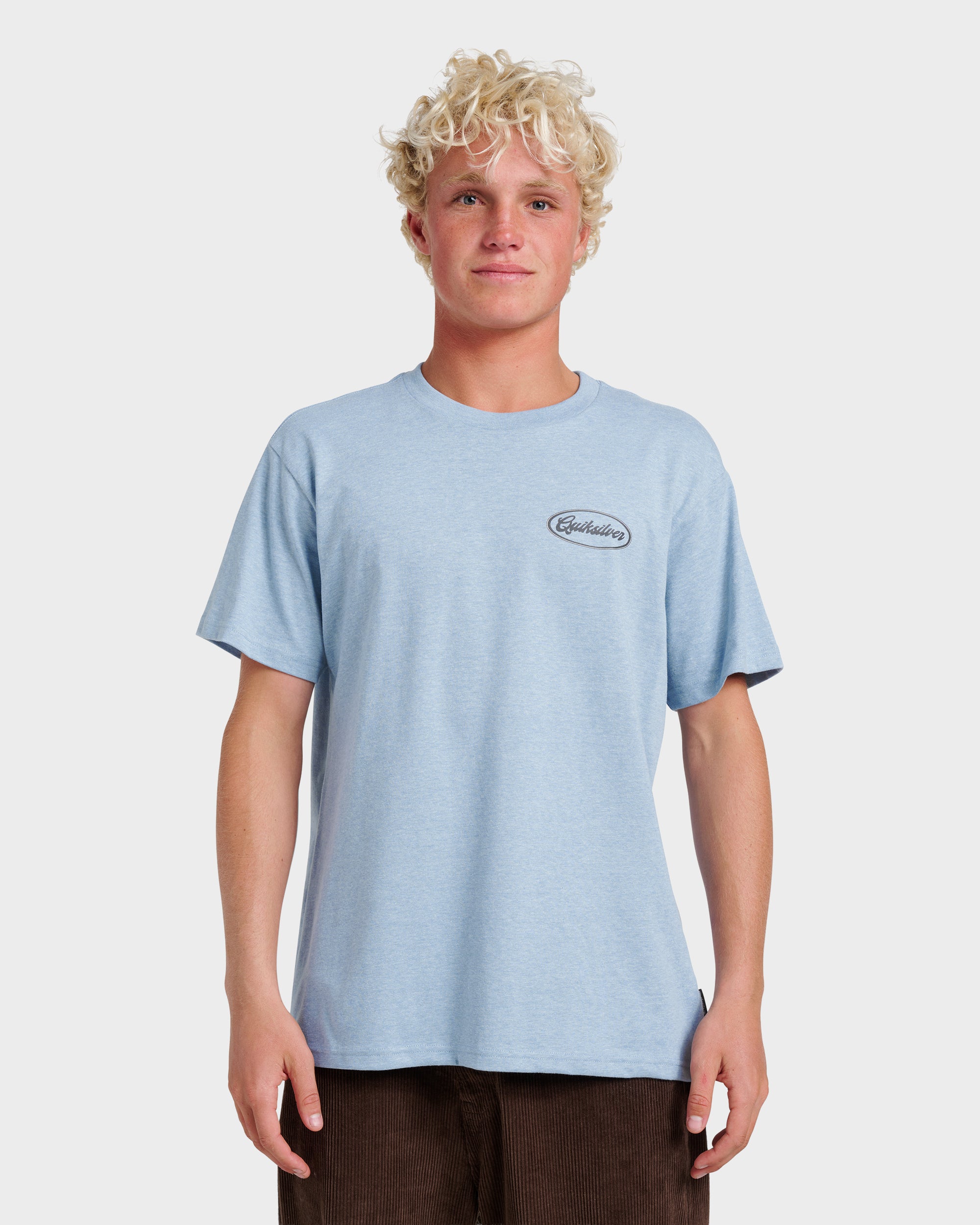 Mechanics Script Classic T-shirt - Ashley Blue Heather | Quiksilver