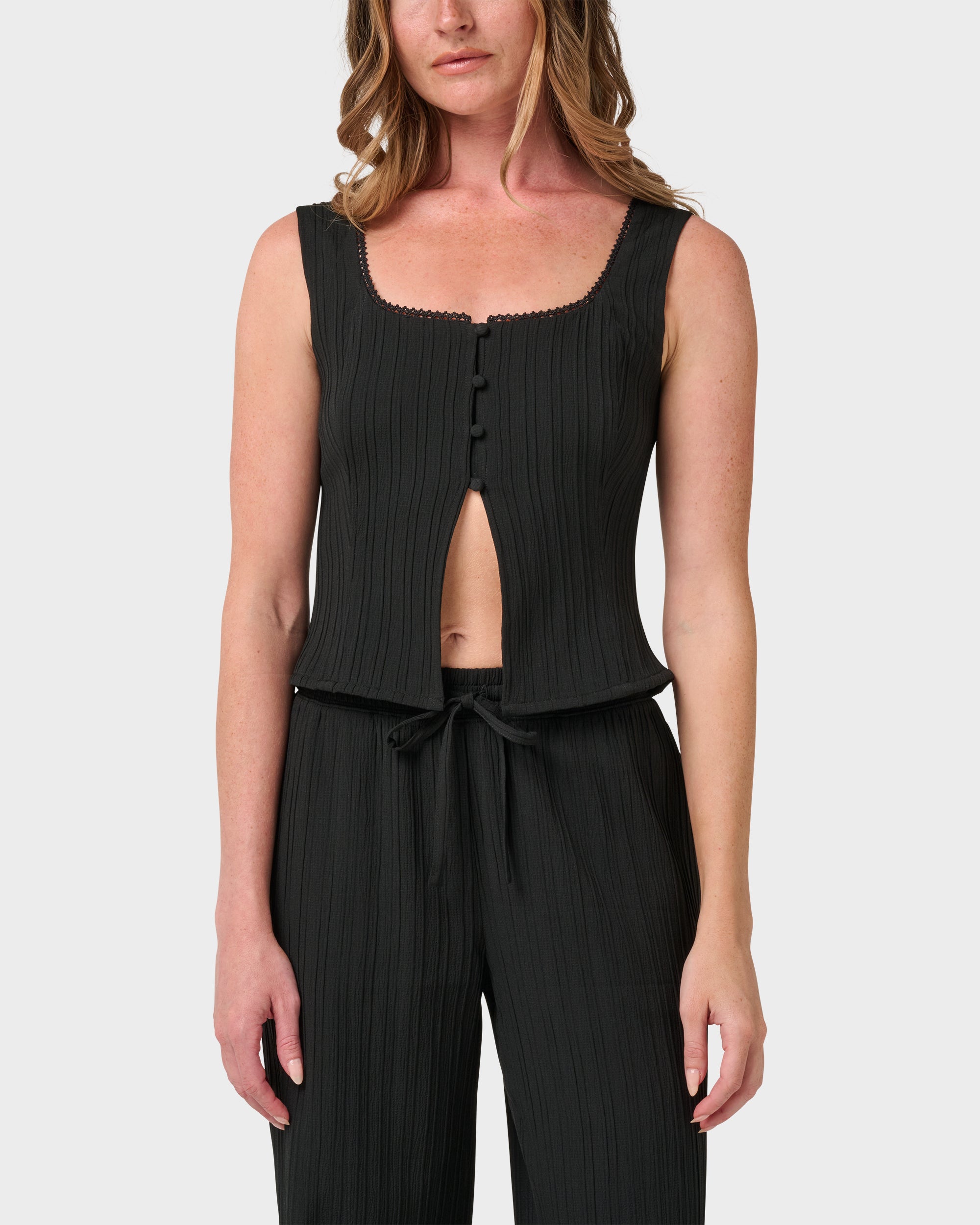 Maci Solid Textured Tank Top - Maci Solid Textured Tank Top