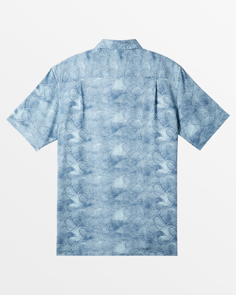 Waterman High Tide Short Sleeve Shirt - Ensign Blue High Tide Woven