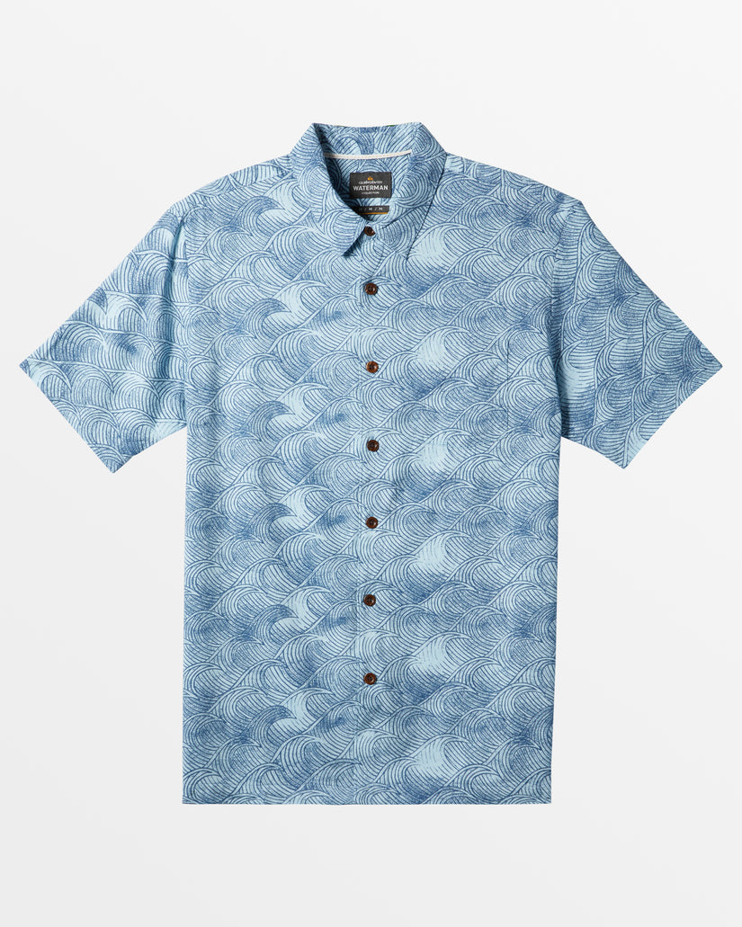 Waterman High Tide Short Sleeve Shirt - Ensign Blue High Tide Woven