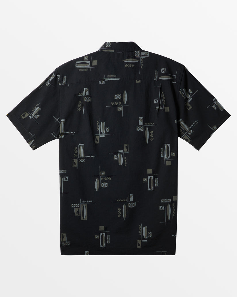 Waterman Boardroom Short Sleeve Shirt - Black Boardroom Woven
