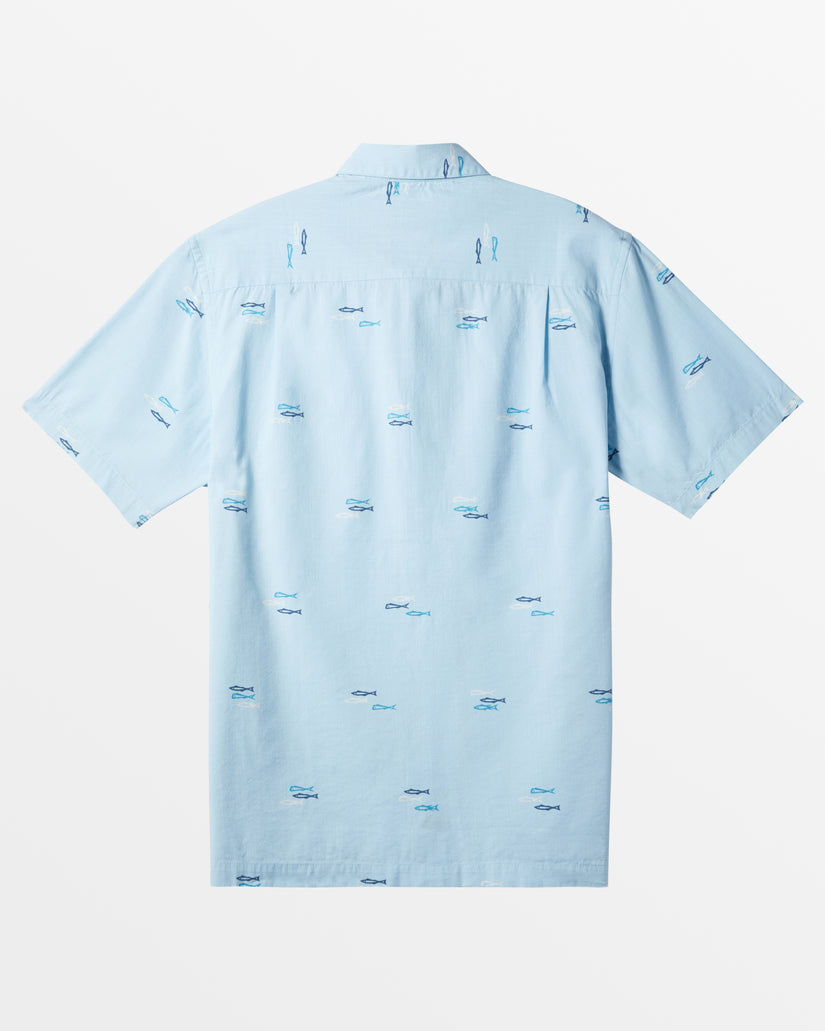 Waterman Game On Short Sleeve Shirt - Dream Blue Game On Woven