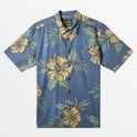 Waterman Flower Power Short Sleeve Shirt - Ensign Blue Flower Power Woven