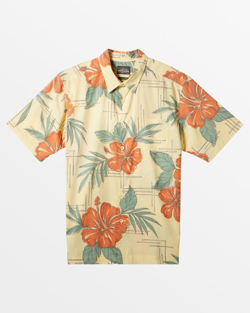 Waterman Flower Power Short Sleeve Shirt - Double Cream Flowerpower Ss