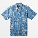 Waterman Tapa Time Short Sleeve Shirt - Blue Steel Tapa Time Woven