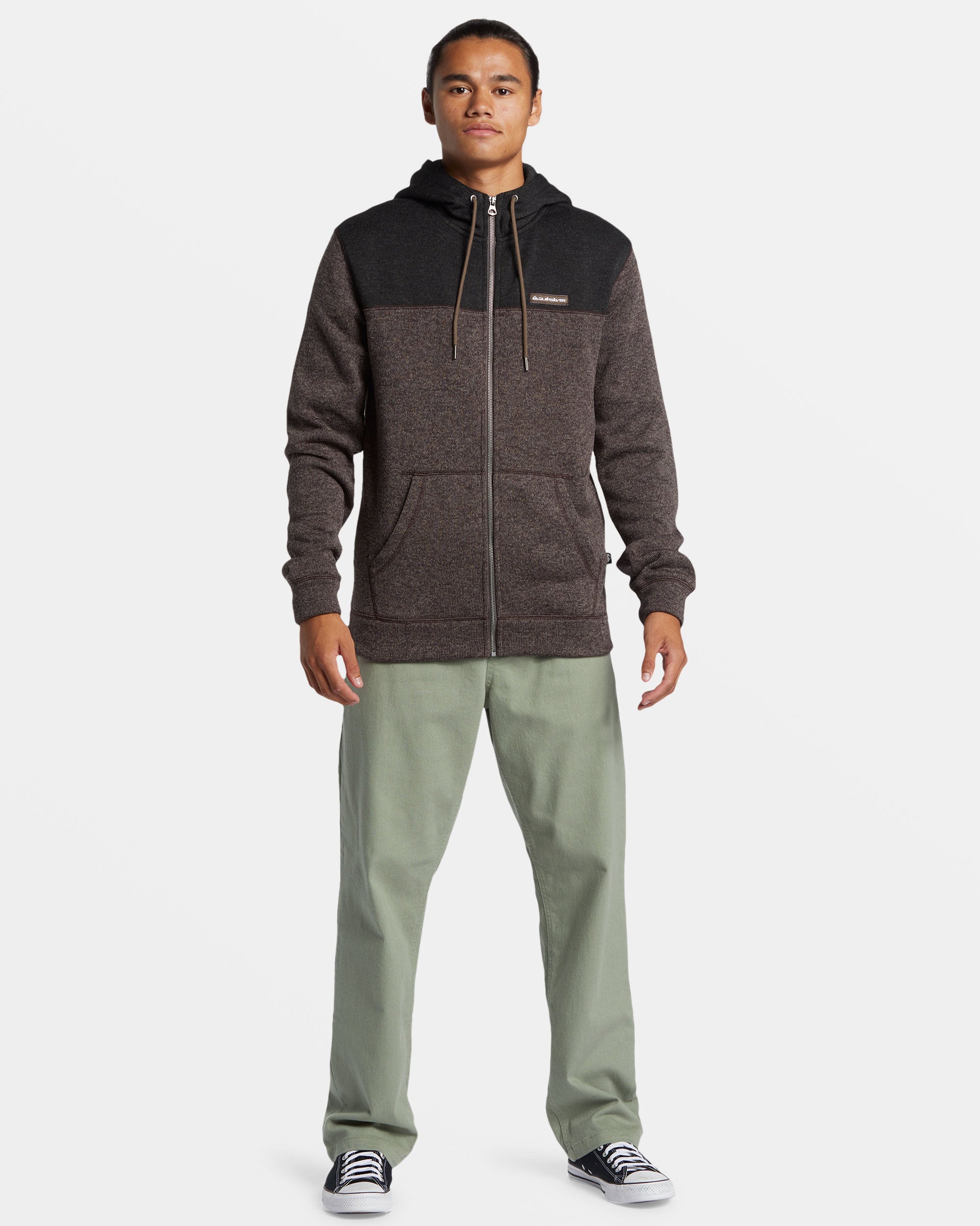Keller Block Zip Hoodie - Canteen Heather | Quiksilver