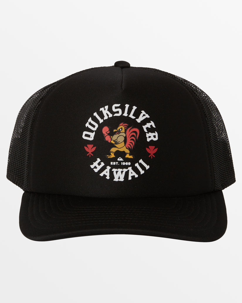 Hawaii Rooster Trucker Hat - Black