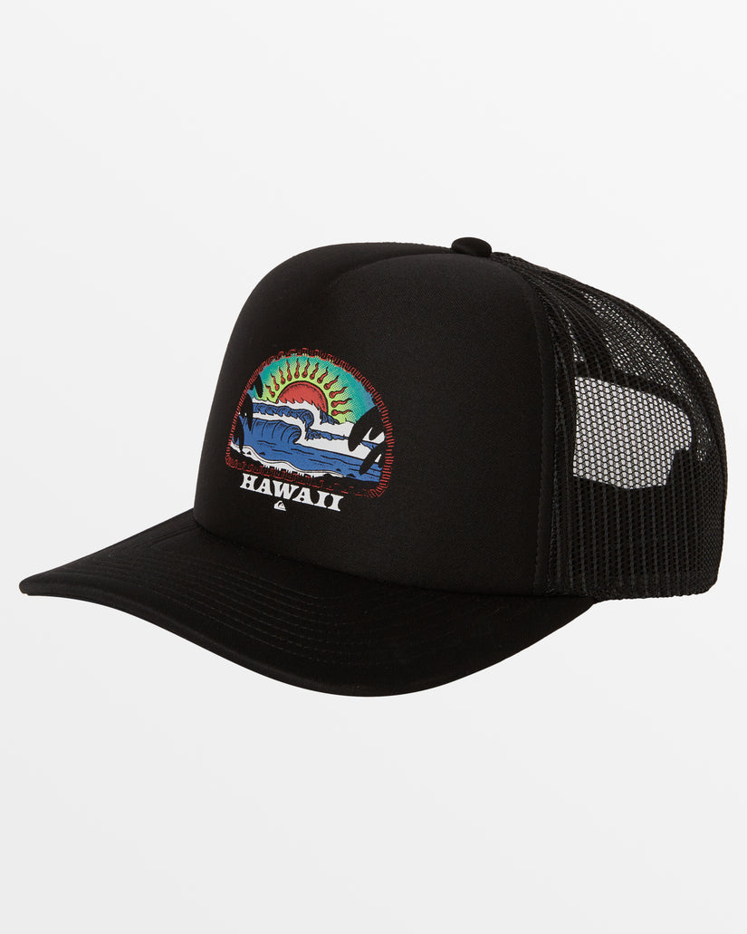 Hawaii Blazing Sun Trucker Hat - Black