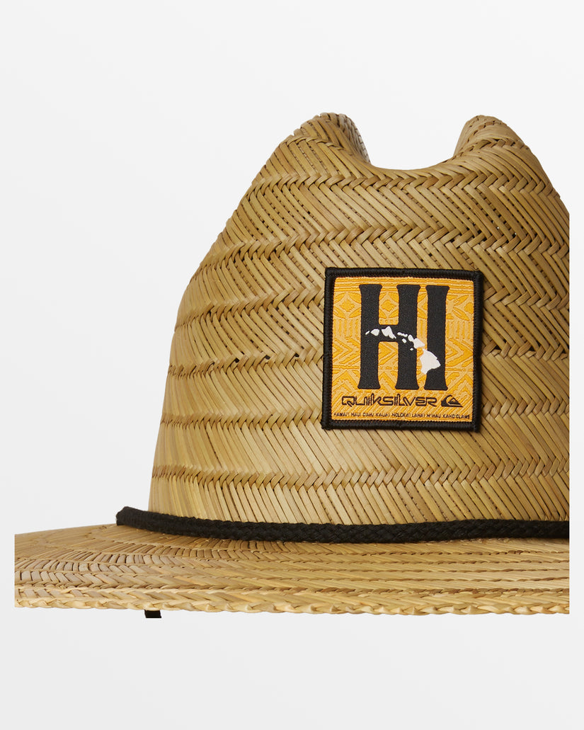 Hawaii Tapa Pierside Lifeguard Straw Hat - Natural