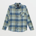 Motherfly Long Sleeve Flannel - Coronet Blue Motherfly Print