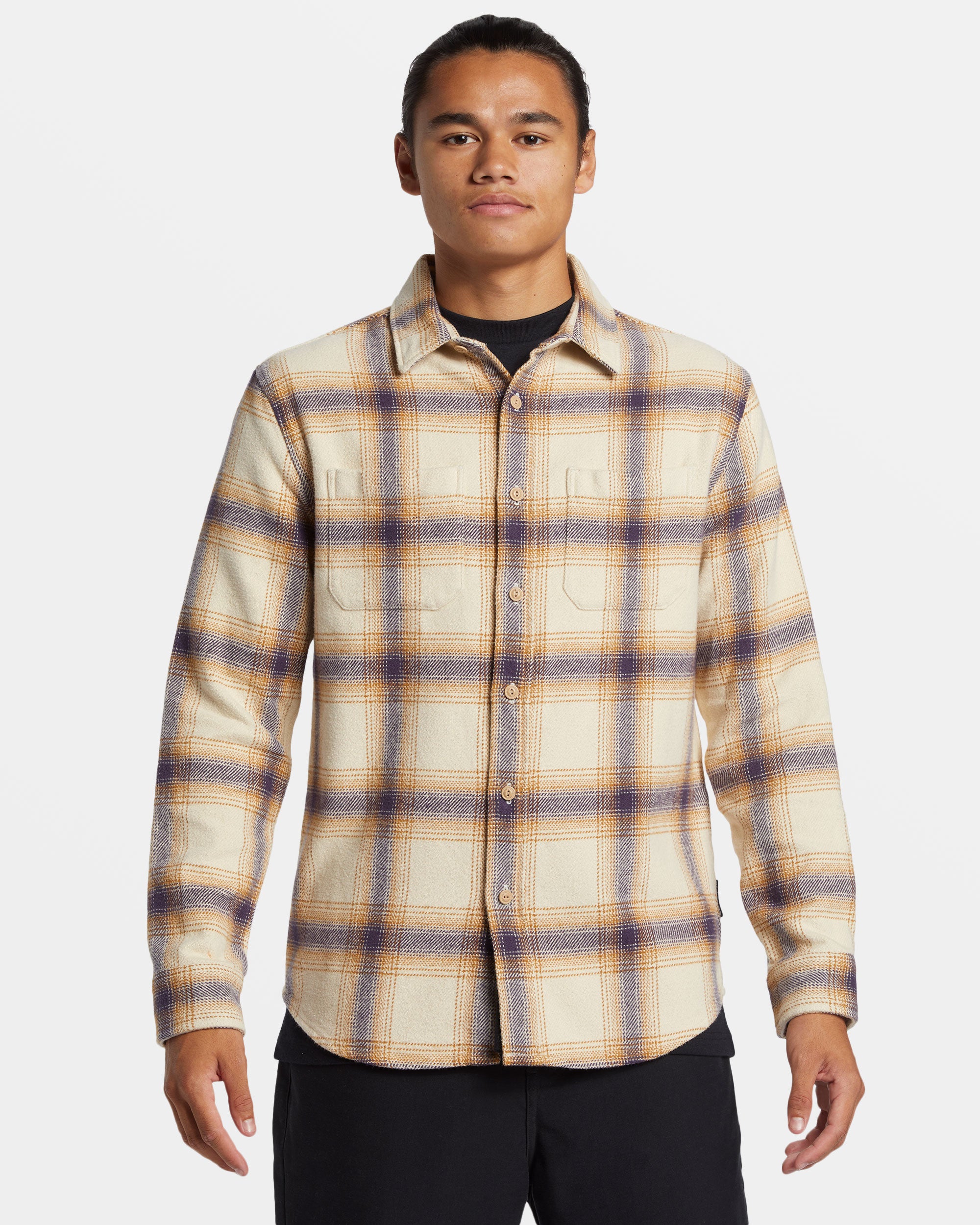 DNA Long Sleeve Flannel Shirt - Fog Dna Flannel | Quiksilver