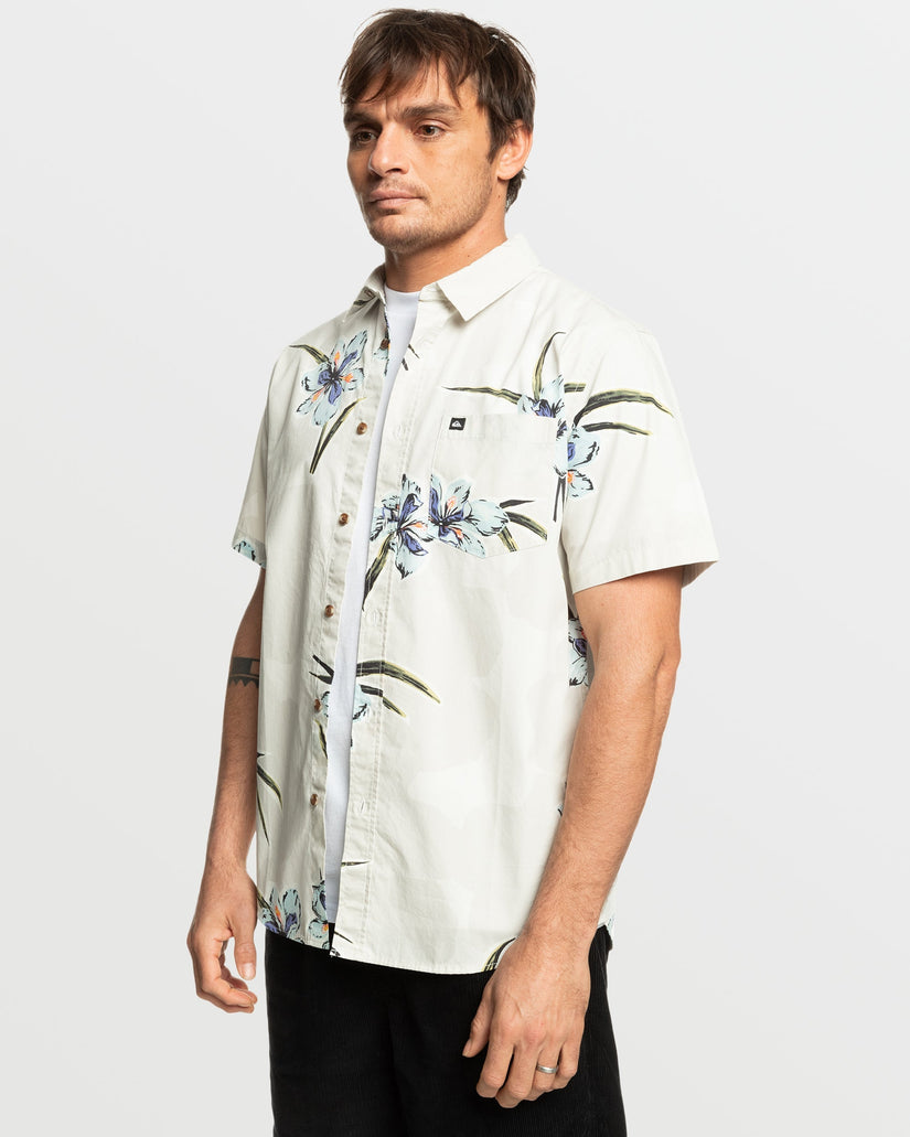 Quiksilver Apero Organic Classics Short Sleeve Shirt - Silver Birch - 5