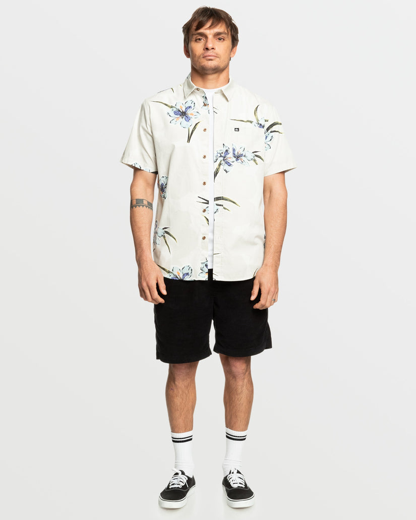 Quiksilver Apero Organic Classics Short Sleeve Shirt - Silver Birch - 3