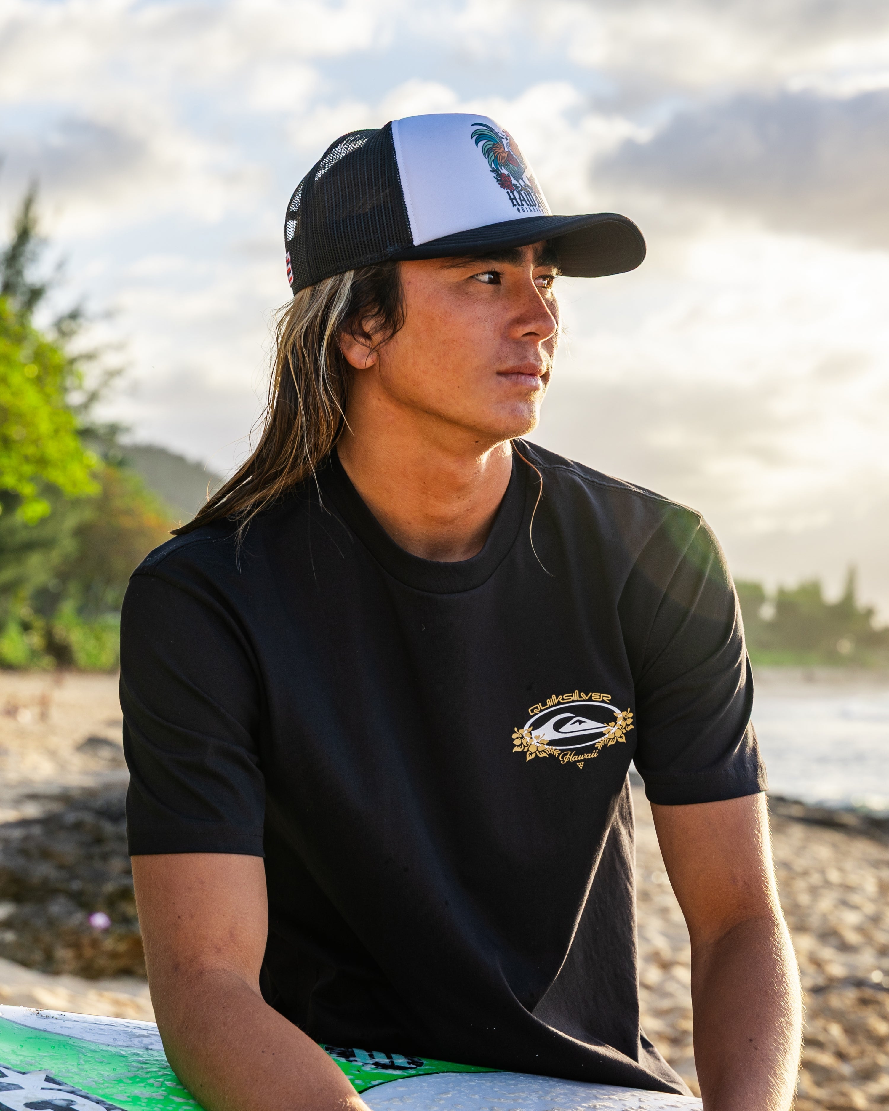 Hawaii Floral Classic Short Sleeve Knit T-Shirt - Black | Quiksilver