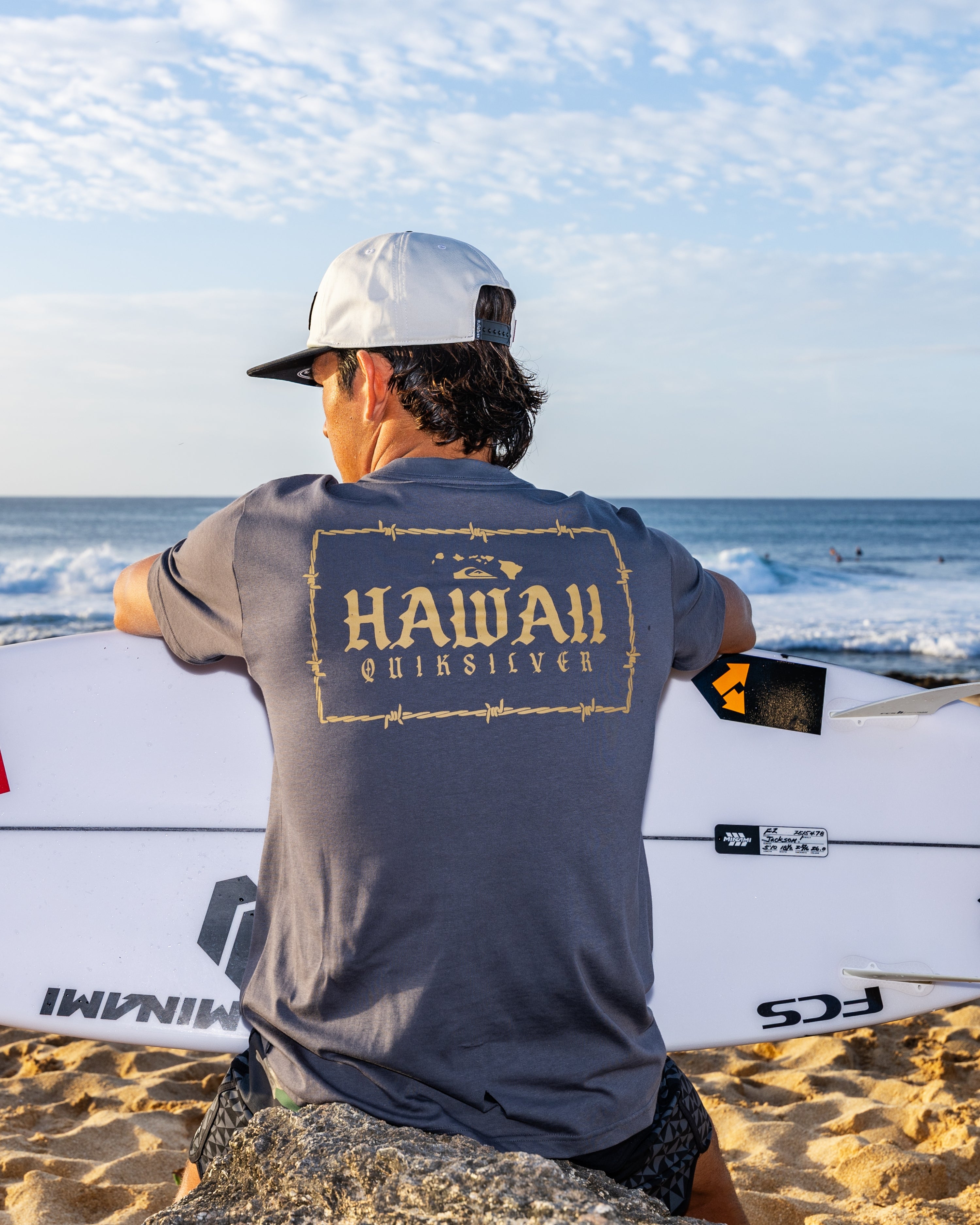 Hawaii Lock Short Sleeve Knit T-Shirt - Iron Gate | Quiksilver
