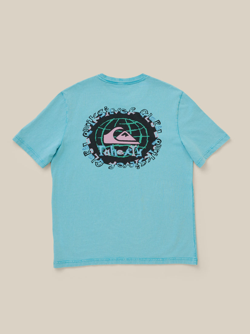 FAHERTY X QUIKSILVER HEAVY WASH TEE - TEAL TROPICS