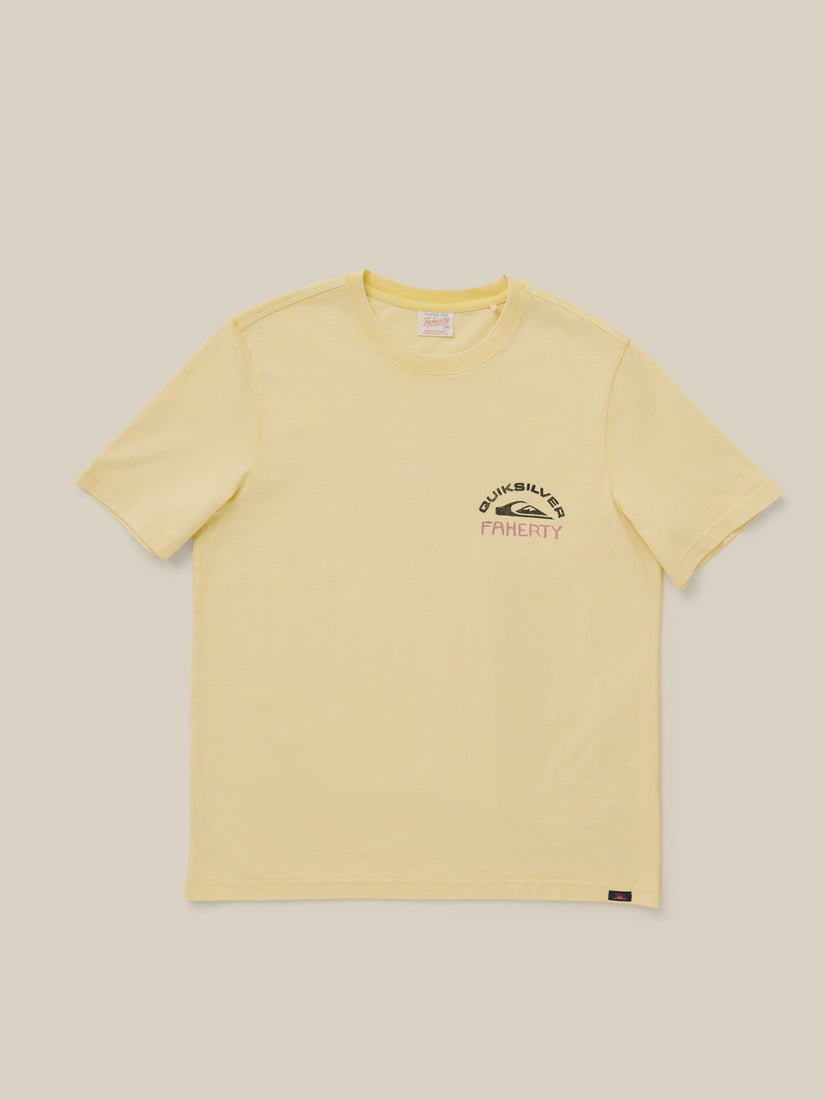 FAHERTY X QUIKSILVER HEAVY WASH TEE - BRIGHT SUN