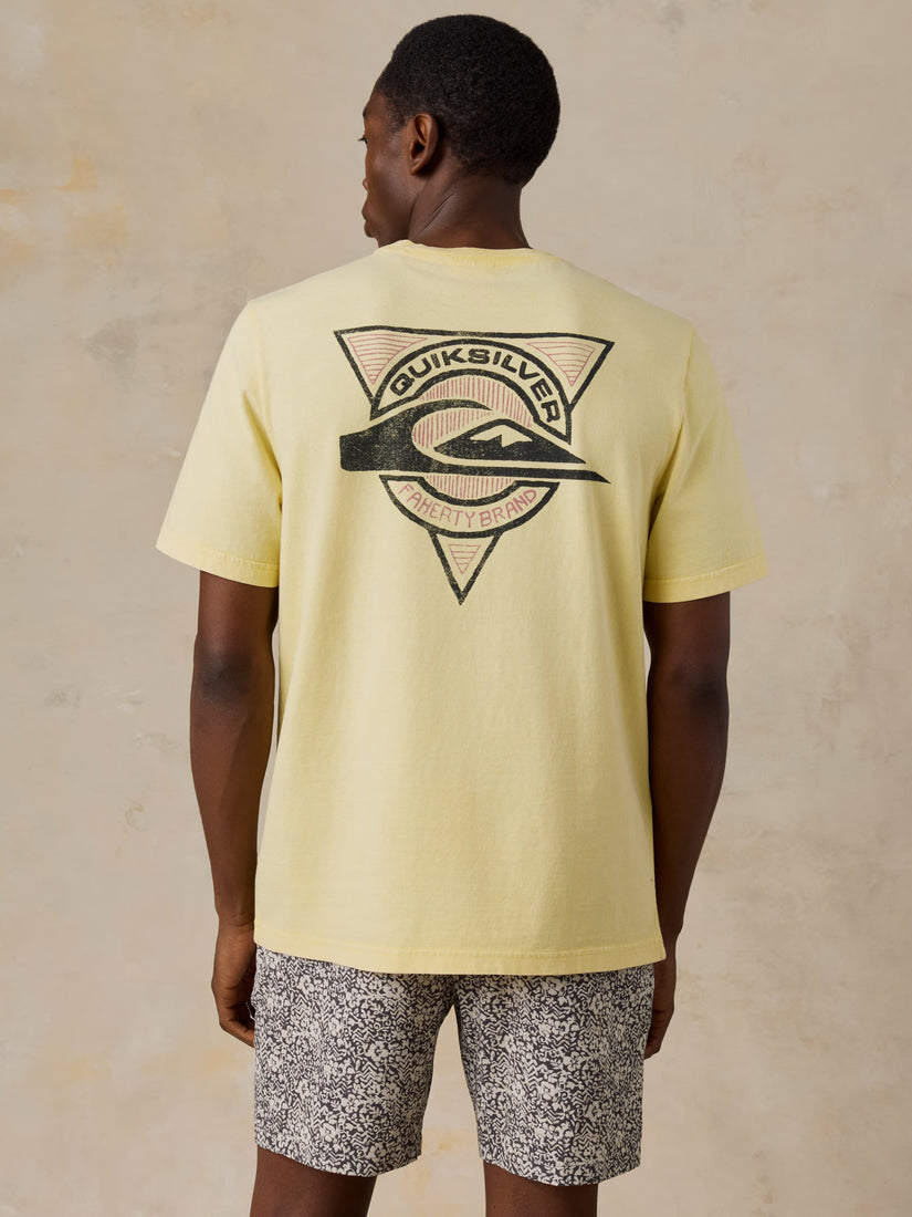 FAHERTY X QUIKSILVER HEAVY WASH TEE - BRIGHT SUN