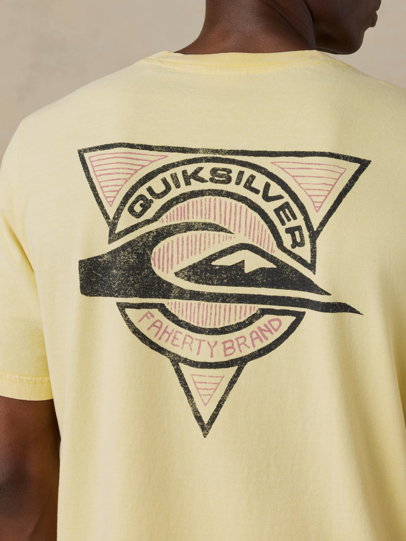 FAHERTY X QUIKSILVER HEAVY WASH TEE - BRIGHT SUN