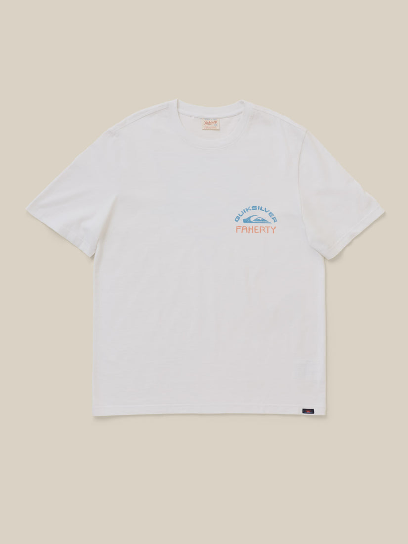 FAHERTY X QUIKSILVER HEAVY WASH TEE - WHITE