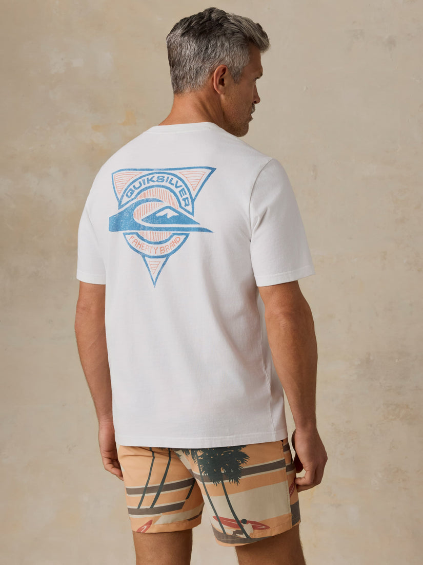 FAHERTY X QUIKSILVER HEAVY WASH TEE - WHITE