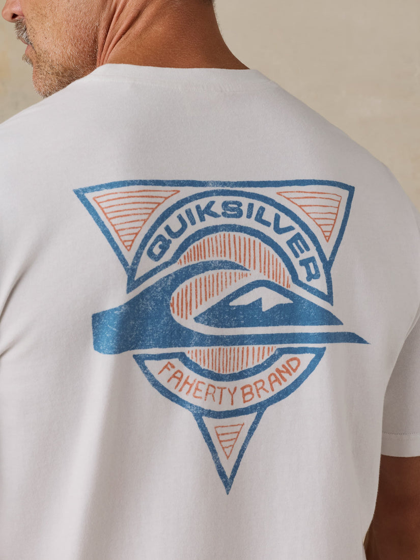 FAHERTY X QUIKSILVER HEAVY WASH TEE - WHITE