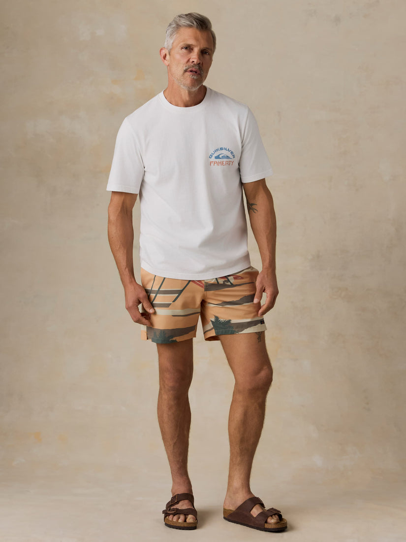 FAHERTY X QUIKSILVER HEAVY WASH TEE - WHITE
