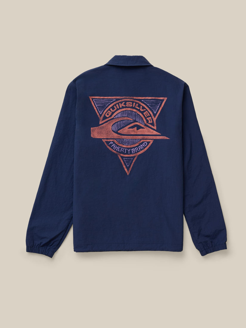 FAHERTY X QUIKSILVER COACHES JACKET - HUNTINGTON NAVY