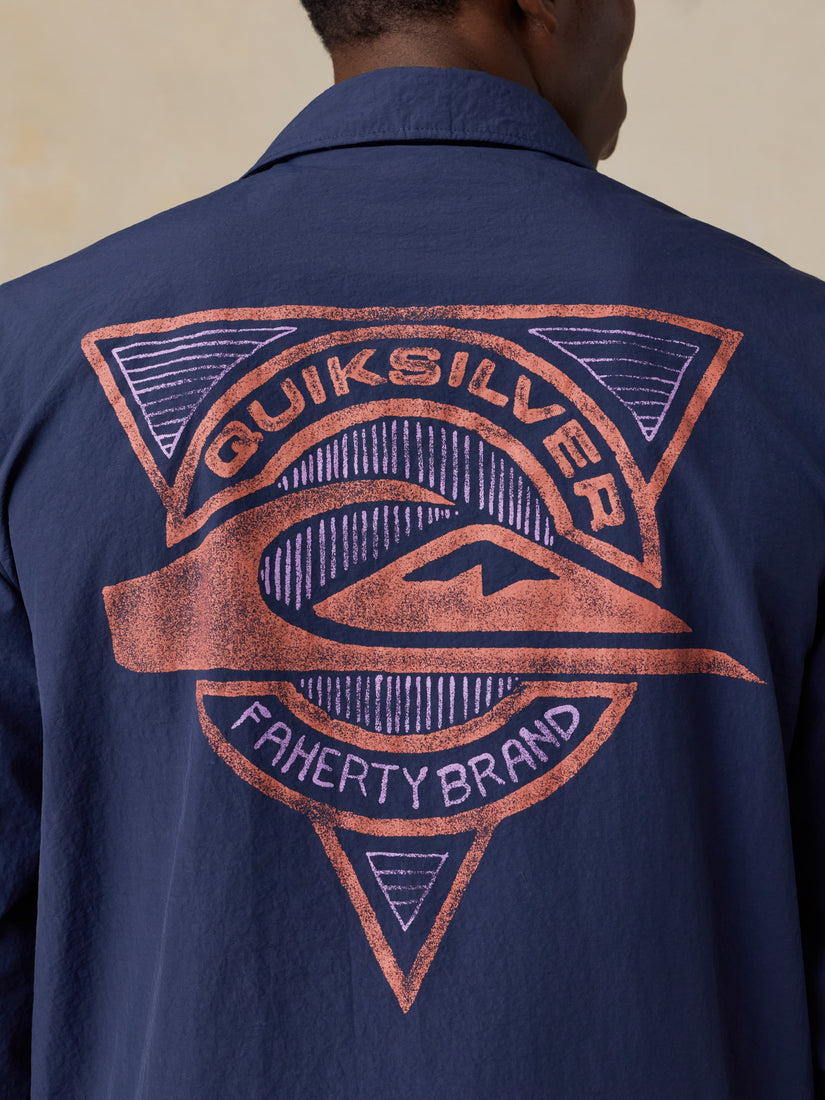 FAHERTY X QUIKSILVER COACHES JACKET - HUNTINGTON NAVY