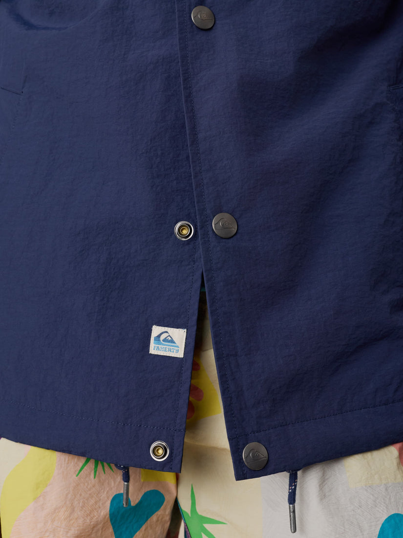 FAHERTY X QUIKSILVER COACHES JACKET - HUNTINGTON NAVY