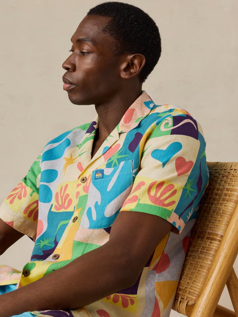 FAHERTY X QUIKSILVER SS CAMP SHIRT - SUNSHINE COAST TILE