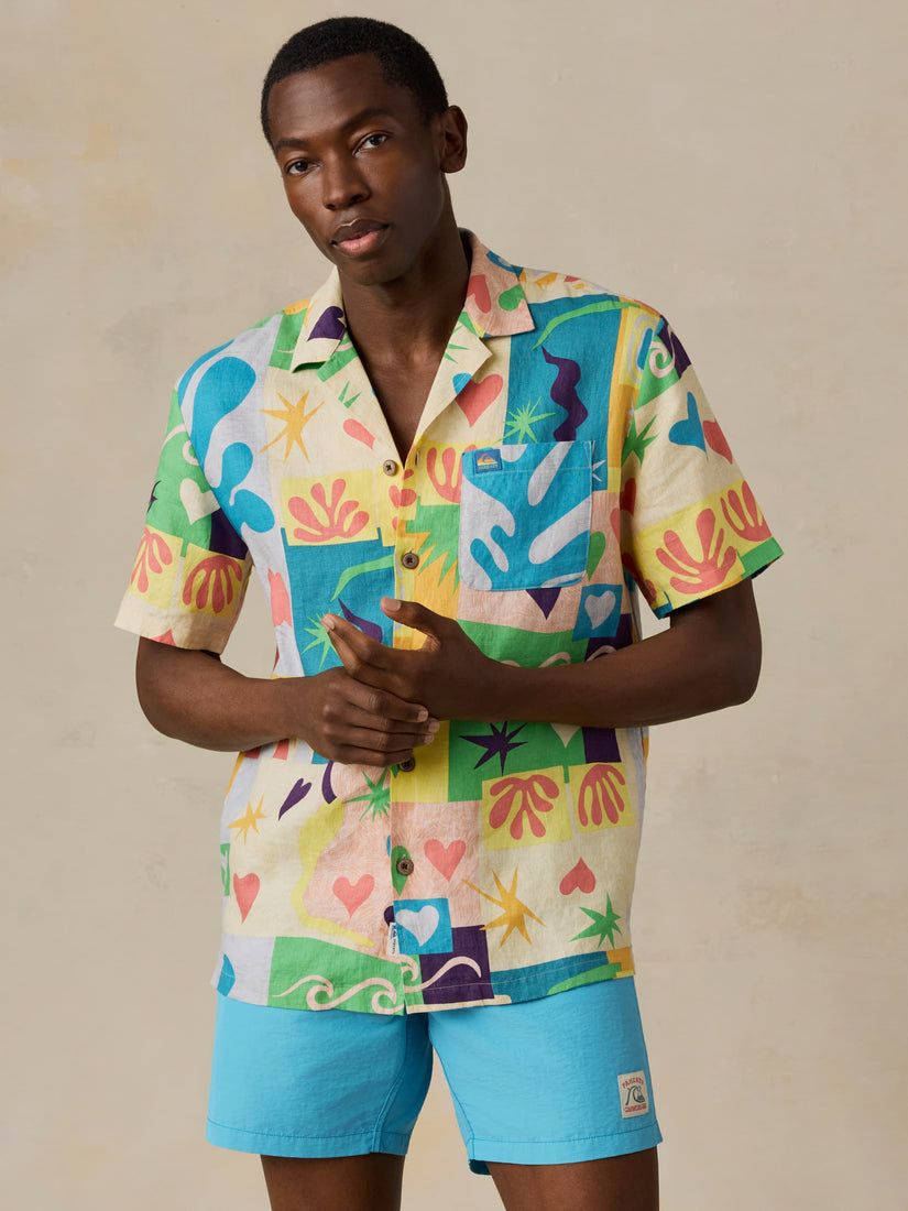 FAHERTY X QUIKSILVER SS CAMP SHIRT - SUNSHINE COAST TILE