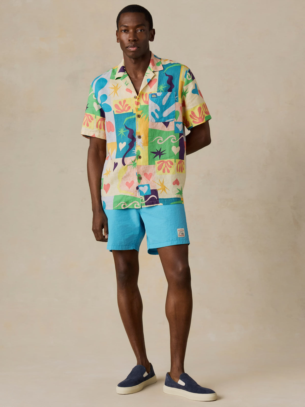 FAHERTY X QUIKSILVER SS CAMP SHIRT - SUNSHINE COAST TILE