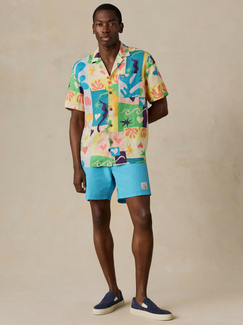 FAHERTY X QUIKSILVER SS CAMP SHIRT - SUNSHINE COAST TILE