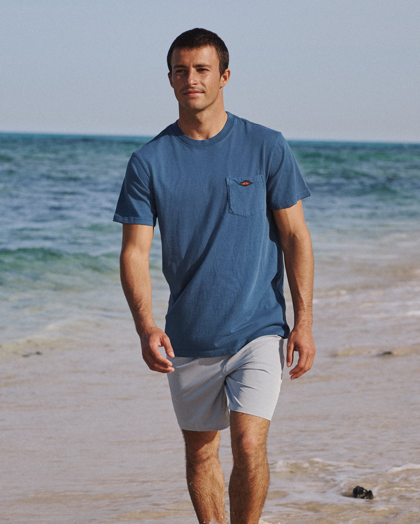 Saltwater Pigment-Dyed Short Sleeve Pocket Tee - Dark Denim